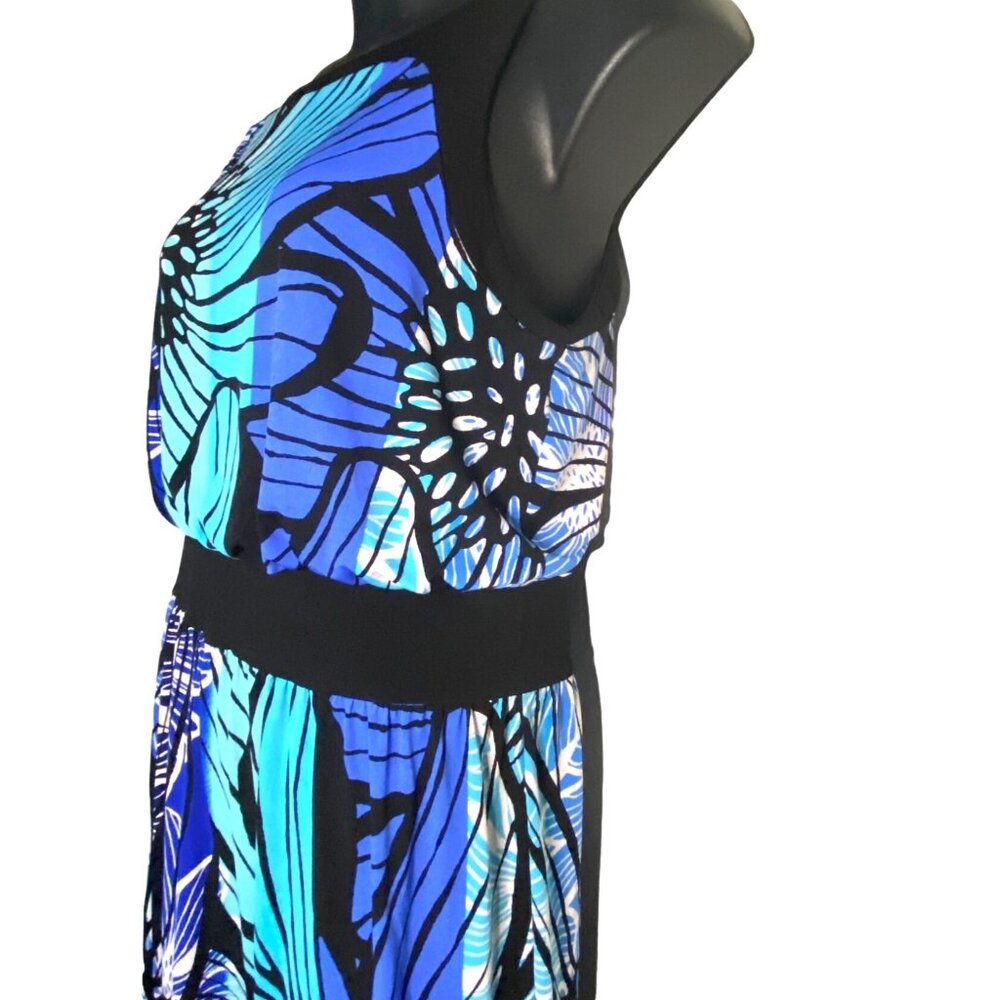 Ruby Rd. Blue Sleeveless Dress With Lace Trim size L - Picture 3 of 10